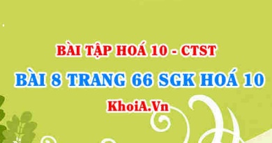 Bài 8 trang 66 SGK Hoá 10 Chân trời sáng tạo